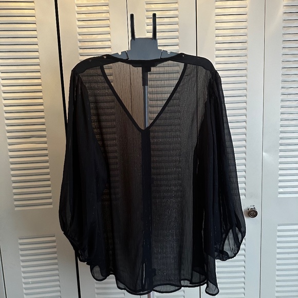 Torrid Chiffon Lurex Button-Up Blouse Size 3X - Picture 5 of 8